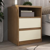 Mesa de Cabeceira 2 Gavetas 1 Nicho 100% MDF Gales Marrom Mesa de Cabeceira 2 Gavetas 1 Nicho 100% MDF Gales Marrom