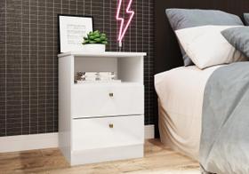 Mesa de Cabeceira 2 Gavetas 1 Nicho Irlanda Mesa de Cabeceira 2 Gavetas 1 Nicho Irlanda