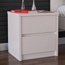 Mesa De Cabeceira 2 Gavetas 100% Mdf 811 Branco - Foscarini