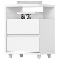 Mesa De Cabeceira 2 Gavetas 48 cm Campeche Branco Henn