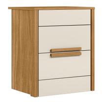 Mesa de Cabeceira 2 Gavetas 51cm Lara M07 Freijó/Off White - Mpozenato