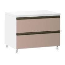 Mesa De Cabeceira 2 Gavetas 60,5cm Branco C/Connect