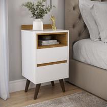 Mesa de Cabeceira 2 Gavetas Alamo Duda Com Nicho Embutido Retrô