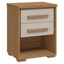 Mesa de Cabeceira 2 Gavetas Angra Rimo Carvalho/Off White