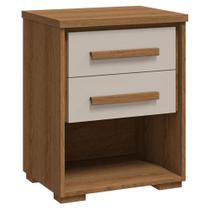 Mesa de Cabeceira 2 Gavetas Angra Rimo Jequitibá/Off White Mesa de Cabeceira 2 Gavetas Angra Rimo Jequitibá/Off White