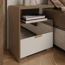 Mesa de Cabeceira 2 Gavetas com Espelho Rimo Regência Mesa de Cabeceira 2 Gavetas com Espelho Rimo Regência