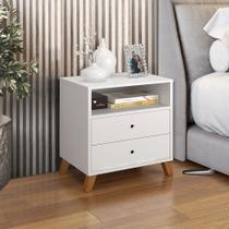 Mesa de cabeceira 2 gavetas e 1 nicho branco Mesa de cabeceira 2 gavetas e 1 nicho branco