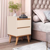 Mesa De Cabeceira 2 Gavetas Estilo Retrô Pés Palitos Luxo 007 ENVIA SOMENTE 04 UN