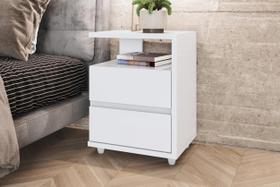 Mesa de Cabeceira 2 Gavetas Lacy Branco Mesa de Cabeceira 2 Gavetas Lacy Branco