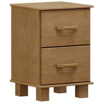 Mesa de Cabeceira 2 Gavetas Madeira Maciça Selena F06 Freijó - Lyam Decor Mesa de Cabeceira 2 Gavetas Madeira Maciça Selena F06 Freijó - Lyam Decor