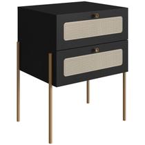 Mesa de Cabeceira 2 Gavetas Palhinha 28933 Linha Oslo Nero Artesano