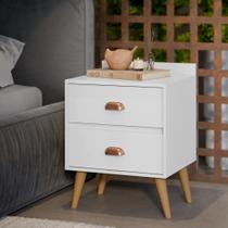 Mesa De Cabeceira 2 Gavetas Pé Palito Retro Mesinha Quarto Varias Cores Madero New