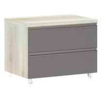 Mesa De Cabeceira 2 Gavetas Prime Plus 60 Cm Cinza Puro Mesa De Cabeceira 2 Gavetas Prime Plus 60 Cm Cinza Puro