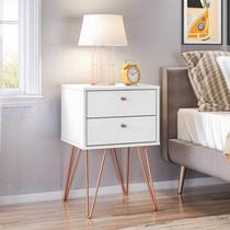 Mesa de Cabeceira 2 Gavetas Retro Bled Branco Mesa de Cabeceira 2 Gavetas Retro Bled Branco