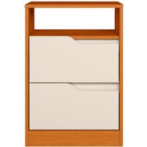 Mesa de Cabeceira 2 Gavetas Sara Cinamomo Off White