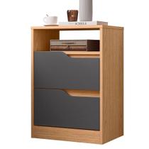 Mesa de Cabeceira 2 Gavetas Sara Freijó Titanium Mesa de Cabeceira 2 Gavetas Sara Freijó Titanium