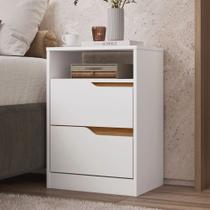 Mesa de Cabeceira 2 Gavetas sem Pés Sole - Albatroz