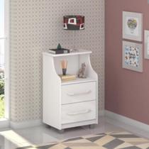 Mesa de Cabeceira 2 Gavetas Topázio Branco Mesa de Cabeceira 2 Gavetas Topázio Branco