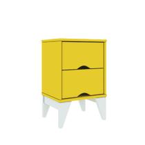 Mesa de cabeceira 2 gavetas twister amarelo