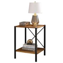 Mesa De Cabeceira 2 Prateleiras Estrutura Aço Carbono Mdp Melissa Preto / Demolição