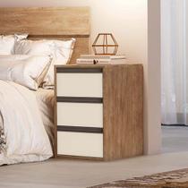 Mesa de Cabeceira 3 Gavetas 100 MDF Select Belmax