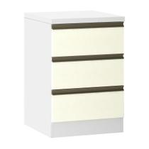 Mesa De Cabeceira 3 Gavetas 40cm Branco C/Kashmir Mesa De Cabeceira 3 Gavetas 40cm Branco C/Kashmir