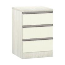 Mesa De Cabeceira 3 Gavetas 40Cm Estrutura Legno Crema Prime