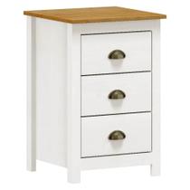 Mesa de Cabeceira 3 Gavetas 46cm Estilo Americano Lázio F07 Branco/Carvalho - Mpozenato Mesa de Cabeceira 3 Gavetas 46cm Estilo Americano Lázio F07 Branco/Carvalho - Mpozenato