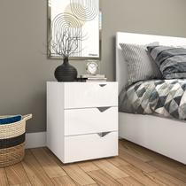 Mesa de Cabeceira 3 Gavetas 54cm X 40cm Porto Branco