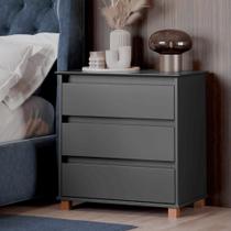 Mesa de Cabeceira 3 Gavetas Alana preto Mesa de Cabeceira 3 Gavetas Alana preto