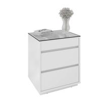 Mesa de Cabeceira 3 Gavetas Belize Branco - Casa D Mesa de Cabeceira 3 Gavetas Belize Branco - Casa D