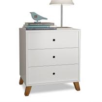 Mesa de cabeceira 3 gavetas branco