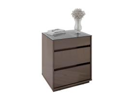 Mesa de cabeceira 3 gavetas com organizador belize cinza