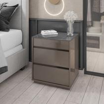 Mesa de Cabeceira 3 Gavetas com Organizador Tampo Vidro Belize Mesa de Cabeceira 3 Gavetas com Organizador Tampo Vidro Belize