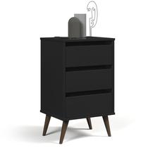 Mesa de cabeceira 3 gavetas com pés palito retro Wood