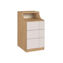 Mesa de Cabeceira 3 Gavetas Elegance Angelin/Blanc Canelado Mesa de Cabeceira 3 Gavetas Elegance Angelin/Blanc Canelado