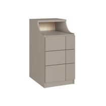 Mesa de Cabeceira 3 Gavetas Elegance Níquel Canelado