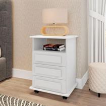 Mesa de cabeceira 3 gavetas Florida branco