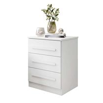 Mesa de Cabeceira 3 Gavetas Império Benetil Móveis Branco Mesa de Cabeceira 3 Gavetas Império Benetil Móveis Branco