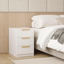 Mesa de Cabeceira 3 Gavetas Jade CabeCasa MadeiraMadeira Branco Mesa de Cabeceira 3 Gavetas Jade CabeCasa MadeiraMadeira Branco