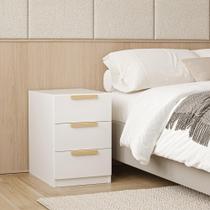 Mesa de Cabeceira 3 Gavetas Jade CabeCasa MadeiraMadeira Branco