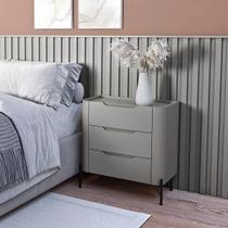 Mesa de Cabeceira 3 Gavetas L67,5 X A70cm MDF Grigio/Preto
