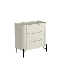 Mesa de Cabeceira 3 Gavetas L67,5 X A70cm MDF Luna/Preto