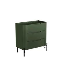 Mesa de Cabeceira 3 Gavetas L67,5 X A70cm MDF Musgo/Preto