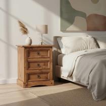 Mesa De Cabeceira 3 Gavetas Madeira Maciça Mesa De Cabeceira 3 Gavetas Madeira Maciça