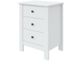 Mesa de Cabeceira 3 Gavetas Maggiore New Branco Mesa de Cabeceira 3 Gavetas Maggiore New Branco