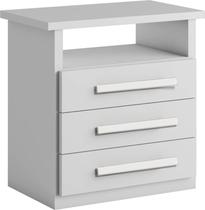 Mesa de Cabeceira 3 gavetas telescópicas - Malibu Bianchi Mesa de Cabeceira 3 gavetas telescópicas - Malibu Bianchi