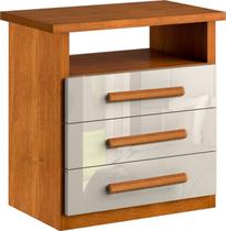 Mesa de Cabeceira 3 gavetas telescópicas - Malibu Bianchi Mesa de Cabeceira 3 gavetas telescópicas - Malibu Bianchi