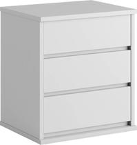 Mesa de Cabeceira 3 gavetas telescópicas MDF - Grécia-Branco - Bianchi Móveis Mesa de Cabeceira 3 gavetas telescópicas MDF - Grécia-Branco - Bianchi Móveis