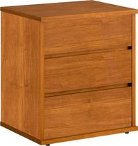 Mesa de Cabeceira 3 gavetas telescópicas MDF - Grécia-Nature - Bianchi Móveis